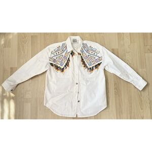Vtg Tillman Womens L Shirt Beaded Fringe Rockabilly Western Core Cos Play (Read)